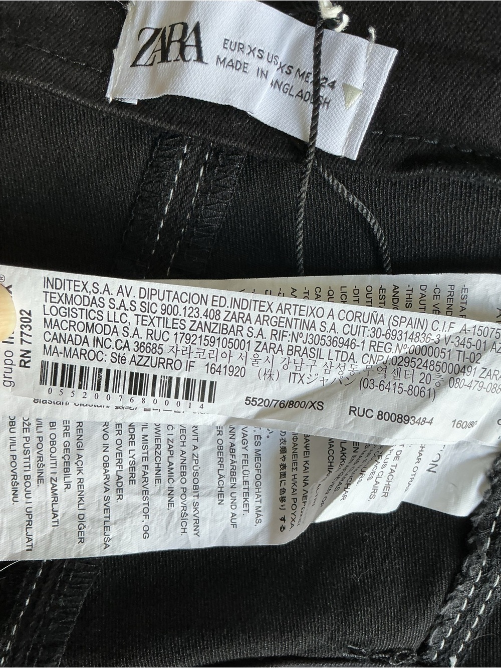 Zara Black Corset Crop Top with Contrast Stitching - Picture 13 of 15